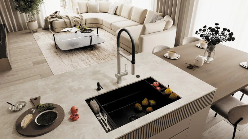 Deante Magnetic 3 Way Filtered Water Tap with Pull Out Hose