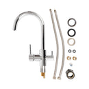 Deante Swan Neck 3 Way Filtered Water Tap in Chrome - Filter Flair