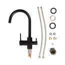 Deante Swan Neck 3 Way Filtered Water Tap in Matt Black - Filter Flair