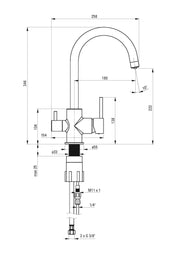 Deante Swan Neck 3 Way Filtered Water Tap in Matt Black - Filter Flair