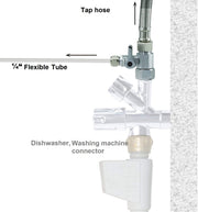 3 Way Angled Stop Valve - 1/2" F x 1/2" M x 3/8" Push Fit - Filter Flair