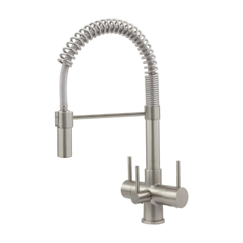 Acquapuro Milano 3 Way Filtered Water Tap in Brushed Steel - Triple Lever - Filter Flair