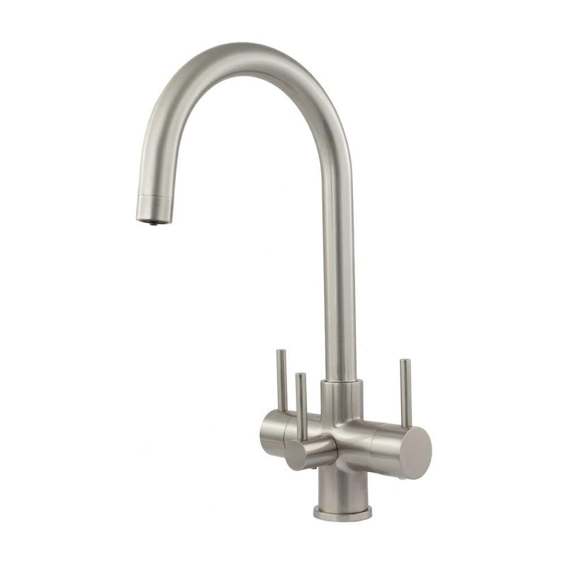 Acquapuro Verona 3 Way Filtered Water Tap in Brushed Steel - Triple Lever - Filter Flair