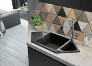 Deante Aster Swan Neck 3 Way Filtered Water Tap in Chrome & Black - Filter Flair