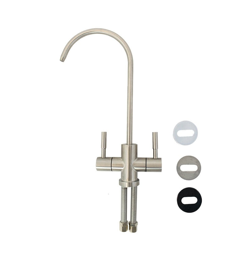 Dual Lever Swan Neck Tap in Stainless Steel for Filter & RO Systems