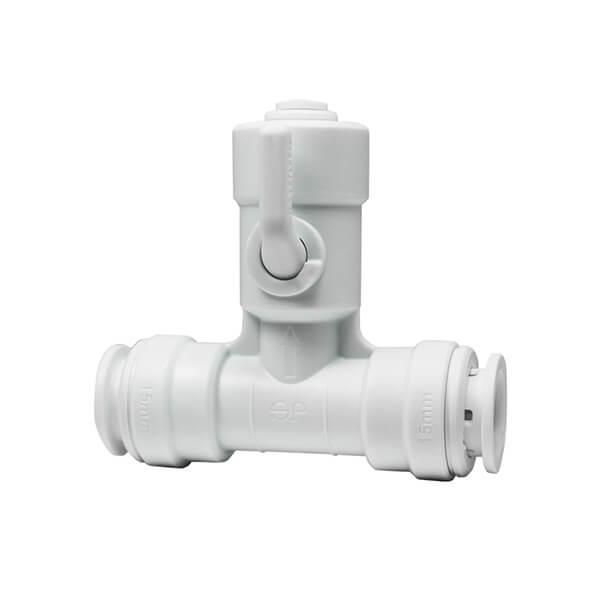 John Guest 3 Way ASV Valve - 15mm x 15mm x 1/4" Push Fit - Filter Flair