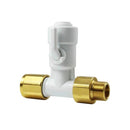 John Guest 3 Way Stop Valve - 1/2" F x 1/2" M x 3/8" Push Fit 