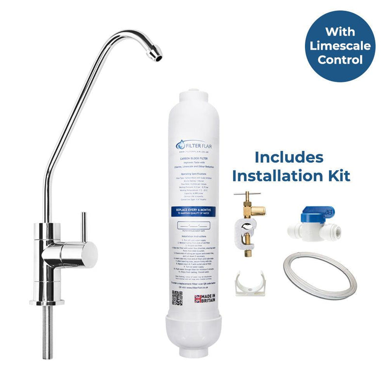 Under Sink Water Filter System with Long-Reach Tap & Scale Inhibitor - Filter Flair